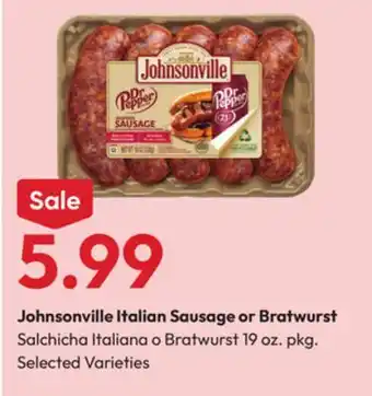 Stater Bros Johnsonville Italian Sausage or Bratwurst offer