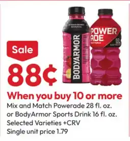 Stater Bros Powerade 28 fl. oz. or BodyArmor Sports Drink 16 fl. oz offer