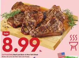 Stater Bros Cut Fresh Daily Beef Loin Bone-In New York Steak offer