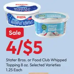 Stater Bros Stater Bros. or Food Club Whipped Topping offer