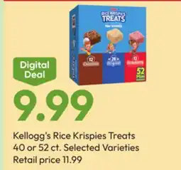Stater Bros Kellogg's Rice Krispies Treats offer
