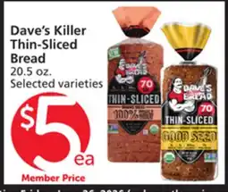 Albertsons Dave's Killer Thin-Sliced Bread offer