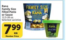 Albertsons Rana Family Size Filled Pasta or Sauce offer