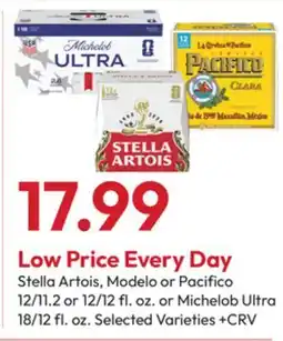 Stater Bros Stella Artois, Modelo or Pacifico offer