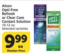 Albertsons Alcon Opti-Free Refresh or Clear Care Contact Solution offer