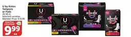 Albertsons U by Kotex Tampons or Pads offer