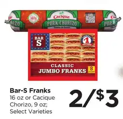 Food 4 Less Bar-S Franks offer