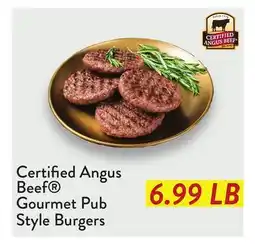 Fresh Thyme Certified Angus Beef Gourmet Pub Style Burgers offer