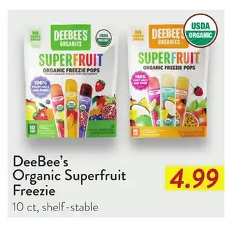 Fresh Thyme DeeBee's Organic Superfruit Freezie offer