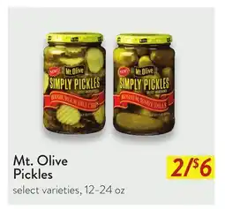 Fresh Thyme Mt. Olive Pickles offer