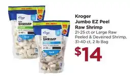 Food 4 Less Kroger Jumbo EZ Peel Raw Shrimp offer