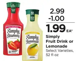 Food 4 Less Simply Fruit Drink or Lemonade offer
