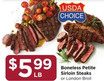 Food 4 Less Boneless Petite Sirloin Steaks offer