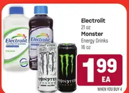 Tony’s Fresh Market Electrolit 21 oz Monster Energy Drinks 16 oz offer