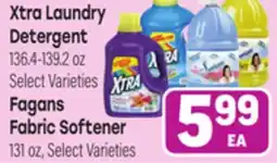 Tony’s Fresh Market Xtra Laundry Detergent or Fagans Fabric Softener offer