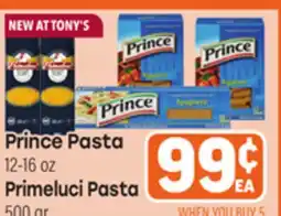 Tony’s Fresh Market Prince Pasta 12-16 oz or Primeluci Pasta 500 gr offer