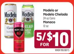 Tony’s Fresh Market Modelo or Modelo Chelada or Monaco offer