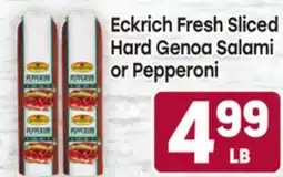 Tony’s Fresh Market Eckrich Fresh Sliced Hard Genoa Salami or Pepperoni offer