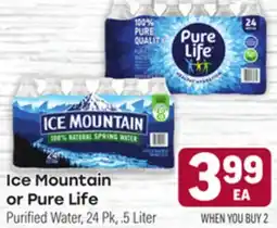 Tony’s Fresh Market Ice Mountain or Pure Life Purified Water offer