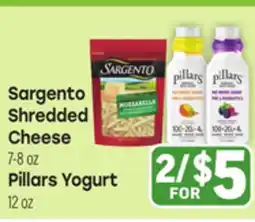 Tony’s Fresh Market Sargento Shredded Cheese or Pillars Yogurt offer