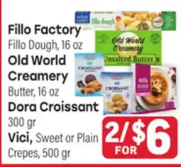 Tony’s Fresh Market Fillo Factory, Old World Creamery, Dora Croissant or Vici offer