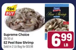 Tony’s Fresh Market Supreme Choice or EZ Peel Raw Shrimp offer