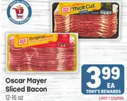 Tony’s Fresh Market Oscar Mayer Sliced Bacon offer