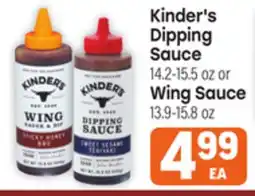 Tony’s Fresh Market Kinder's Dipping Sauce 14.2-15.5 oz or Wing Sauce 13.9-15.8 oz offer