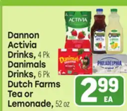 Tony’s Fresh Market Dannon Activia Drinks, Danimals Drinks, Dutch Farms Tea or Lemonade offer