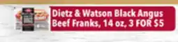Tony’s Fresh Market Dietz & Watson Black Angus Beef Franks offer