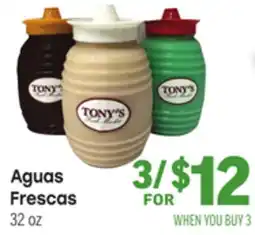 Tony’s Fresh Market Aguas Frescas offer