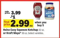 Meijer Heinz Easy Squeeze Ketchup or Kraft Mayo offer