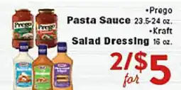 Rio Valley Market Prego Pasta Sauce 23.5-24 oz. • Kraft Salad Dressing 16 oz offer