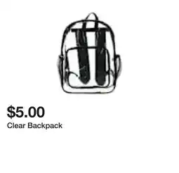 Five Below Clear Backpack offer