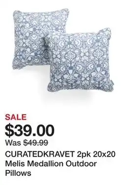 Marshalls CURATEDKRAVET 2pk 20x20 Melis Medallion Outdoor Pillows offer