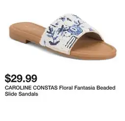 Marshalls CAROLINE CONSTAS Floral Fantasia Beaded Slide Sandals offer