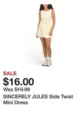 Marshalls SINCERELY JULES Side Twist Mini Dress offer