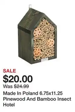 Marshalls Made In Poland 6.75x11.25 Pinewood And Bamboo Insect Hotel offer