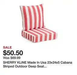 Marshalls SHERRY KLINE Made In Usa 23x24x5 Cabana Striped Outdoor Deep Seat Cushion Set offer