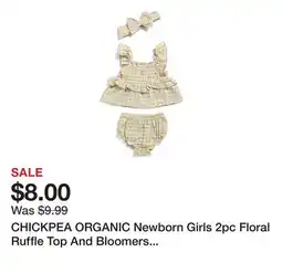 Marshalls CHICKPEA ORGANIC Newborn Girls 2pc Floral Ruffle Top And Bloomers Set With Headband offer