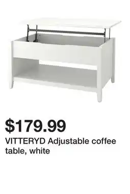 Ikea VITTERYD Adjustable coffee table, white offer
