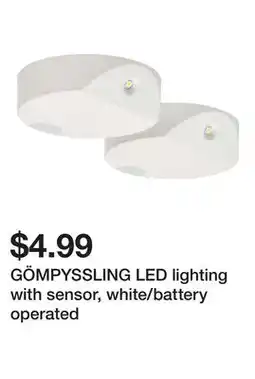 Ikea GÖMPYSSLING LED lighting with sensor, white/battery operated offer