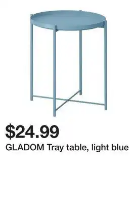 Ikea GLADOM Tray table, light blue offer