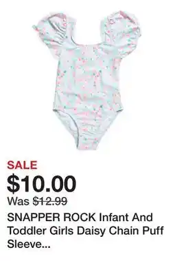 Marshalls SNAPPER ROCK Infant And Toddler Girls Daisy Chain Puff Sleeve One-piece Swimsuit offer
