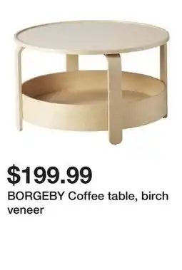 Ikea BORGEBY Coffee table, birch veneer offer
