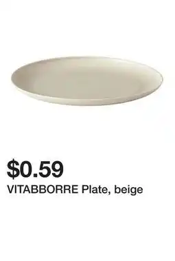 Ikea VITABBORRE Plate, beige offer