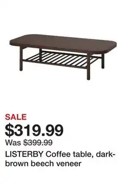Ikea LISTERBY Coffee table, dark-brown beech veneer offer