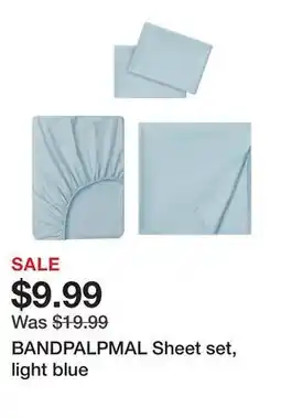 Ikea BANDPALPMAL Sheet set, light blue offer