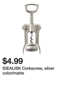 Ikea IDEALISK Corkscrew, silver color/matte offer
