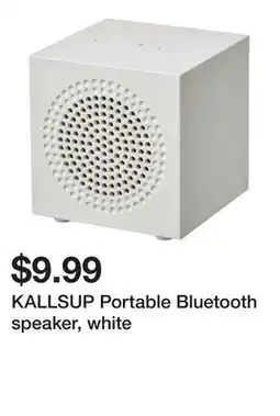 Ikea KALLSUP Portable Bluetooth speaker, white offer